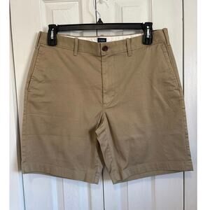 J.Crew 9" Classic Men’s khaki chino shorts flat front deep khaki color size 34